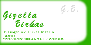 gizella birkas business card